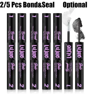 LUJITO 2/5 Pcs 10ml Waterproof 2-in-1 Makeup Lash Bond & Seal Glue, strong adhesion, mild skin-friendly, all-day comfortable wear. Great for women DIY lash extensions at home, fits cluster segmented lashes, lasts 48-72 hours Eyelash