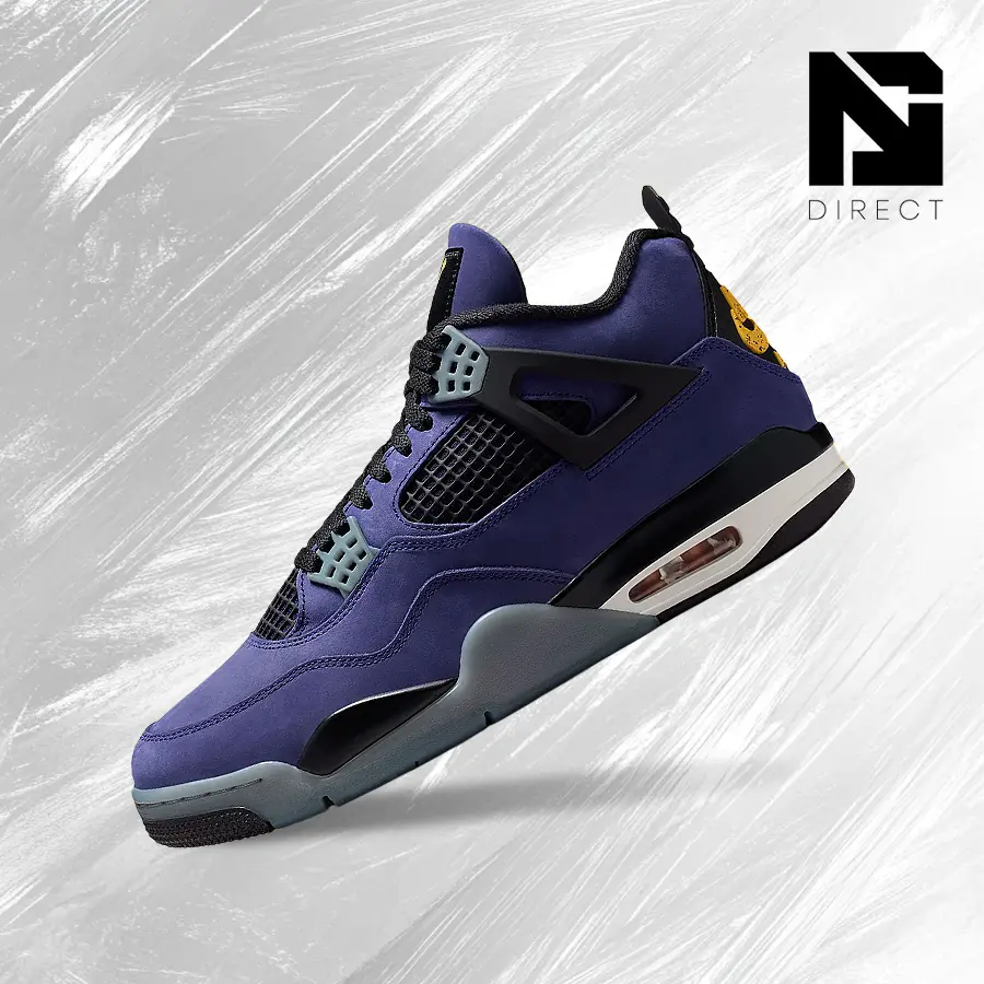 NIKE Air Jordan 4 Retro Lakers Men's Sneakers - Shock-Absorbing Casual Shoes for Running and Streetwear, FV5029-500, Vintage Design