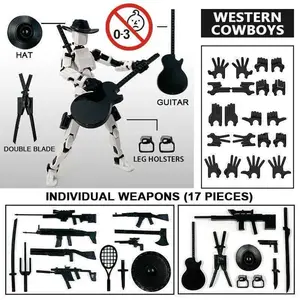 T13 Action Figure, Figurine, Multi-Jointed Flexible Toy, Double Blade, Hat, Western Cowboys, Guitar, Leg Holsters, Lucky Number 13 Doll, Desktop Decoration Gift for Game Enthusiasts, Collector, Durable Abs Material