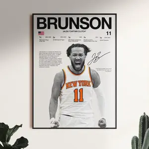 Jalen Brunson Poster, Basketball Wall Art, Poster Print Unframe, NBA Star Print, Knicks Decor,Gift For Fans, Point Guard Artwork, Printable File
