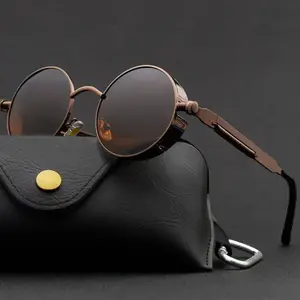 Metal Steampunk Sunglasses Men Women Fashion Round Glasses Brand Drsigner Vintage Sun Glasses High Quality Oculos De Sol UV400