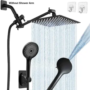 Shower Head with Handheld Sprayer, 1 Set 8 Inch Rain Shower Head with 4 Modes Handheld Shower & Accessories, Bathroom Equipment for Home Hotel Salon, Bathroom Gadgets