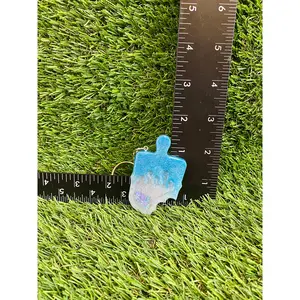 Blue and White Popsicle Shaker Keychain