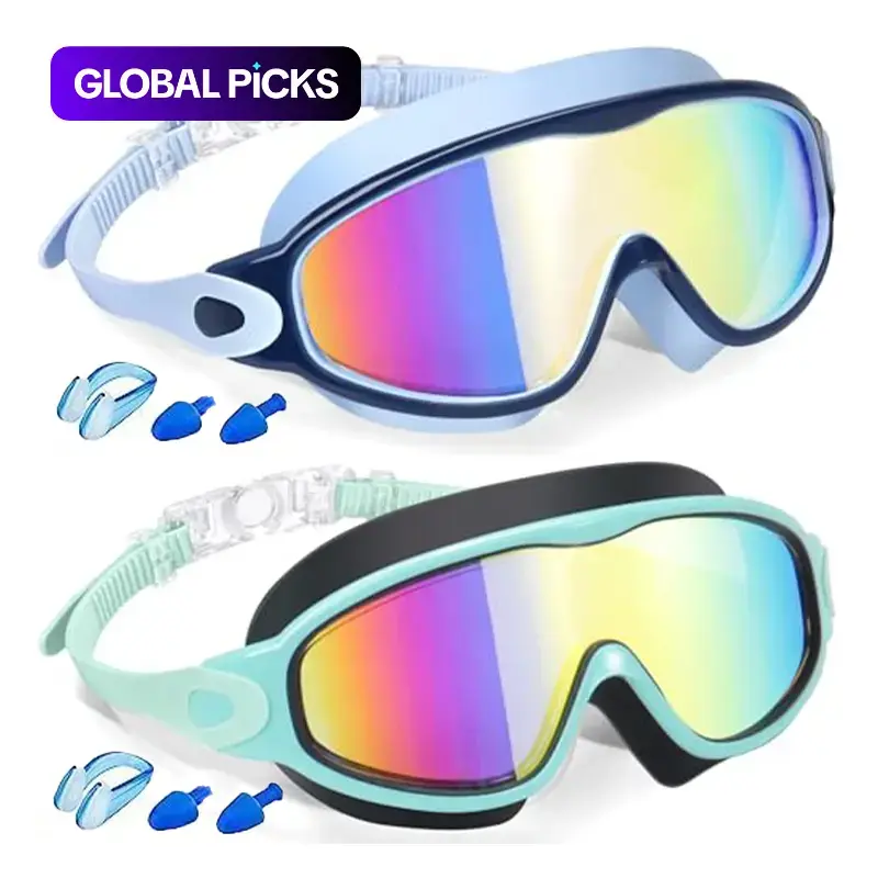 2 Counts Kid's Outdoor Swimming Goggles, Pool Goggles, Anti-Fog HD Lenses, Wide Field Vision, Leak-Free Fit, Comfortable Design for Ages 3-15, Ideal for Water Activities #GLOBAL PICKS