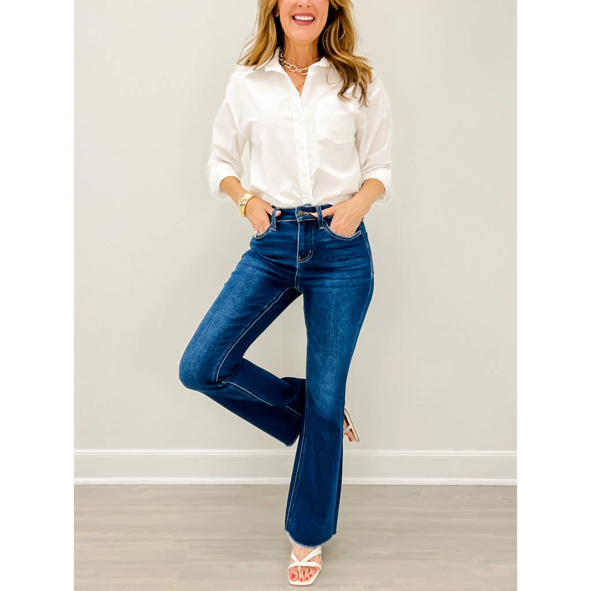 Lovervet MAIN CHARACTER High Rise Raw Hem Bootcut Jeans