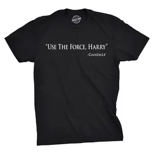 Mens Use The Force Harry Funny Retro Movie Tees Hilarious Vintage T shirt Mens Funny T Shirts Cool Vintage Fashion T-Shirt Gift Classic Menswear Vintage Apparel for Men Funny Movie Short Sleeve Novelty Tees for Black