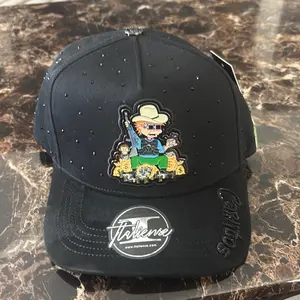 Los Rugrats en Brillo Hats - Black Baseball Cap with Cartoon Character Design and Adjustable Strap