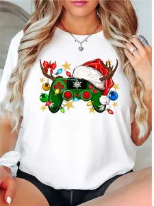 Christmas Game Controller T-Shirt, Santa Hat Controller Shirt, Christmas Gamer Gift Tee, Games Lovers Tee, Christmas Play Station Shirt, Video Gamer T-Shirt.