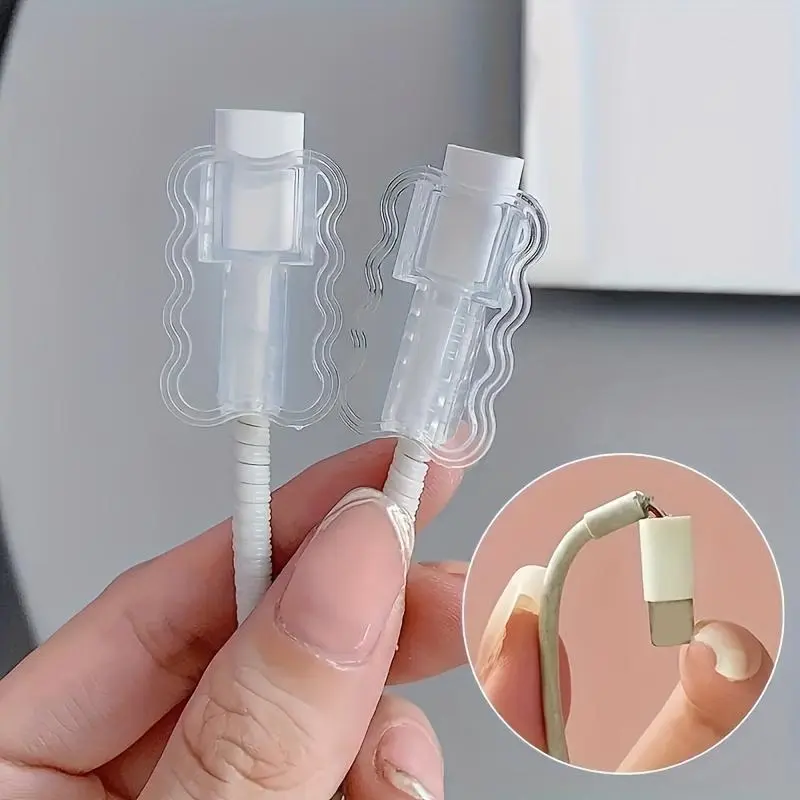 Transparent Plastic Charging Cable Protector, Flexible and Durable Data Cable Protector, Phone Line Protector for Apple & Android Phones, Electronic, USB Charge