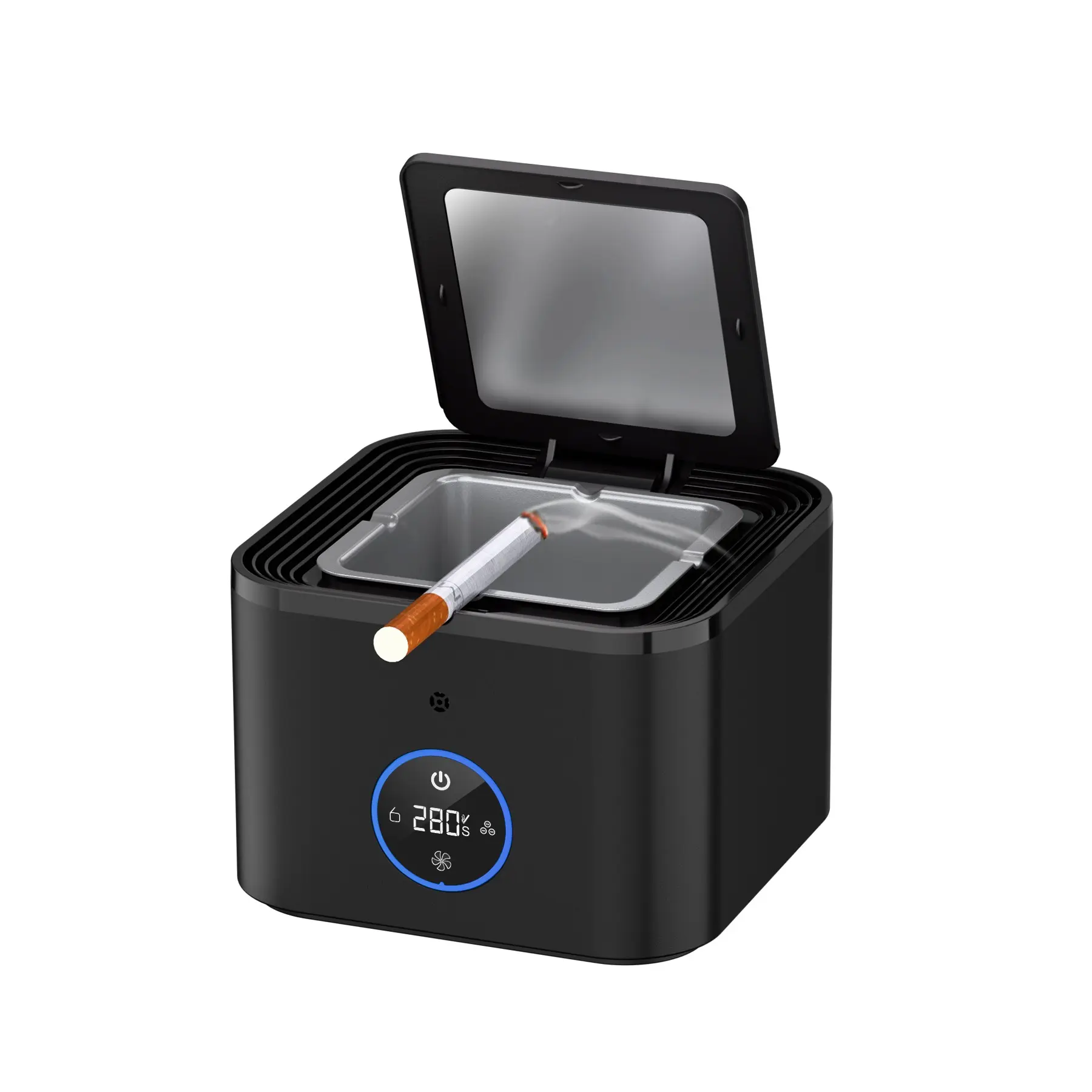 Multifunctional Smart Ashtray Purifier with Lid, Induction Smoking, Odor Elimination, Smoke Dust Removal, Home Living Room Desktop Air Purifier