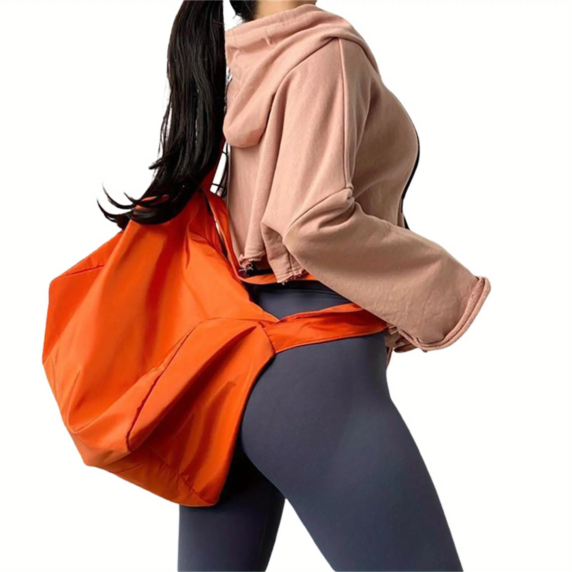 Large Capacity Travel Duffel Bag - Multipurpose Crossbody Shoulder Gym Bag with Adjustable Strap, Durable Polyester, Vibrant Orange-Red for Workouts, Sports & Weekend Trips, Shoulder Crossbody Bag, Workout Gear, Casual Style, Sturdy Construction, Lifestyl