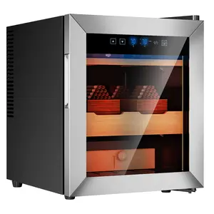 KingChii Upgrade 50L Electric Temperature & Humidity Control Cigar Humidor, Built-in Humidification System with Spanish Cedar Wood Shelves & Drawer Hygrometer Father's Day Gifts For Men(350 Capacity)