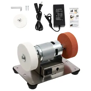 Mini Bench Grinder, Electric Benchtop Sander, Electric Multi-Purpose Grinding Machine, Polishing Grinding Machine Small Grinder for Woodworking Knife Making(6.3 * 3.9 * 3.9in)