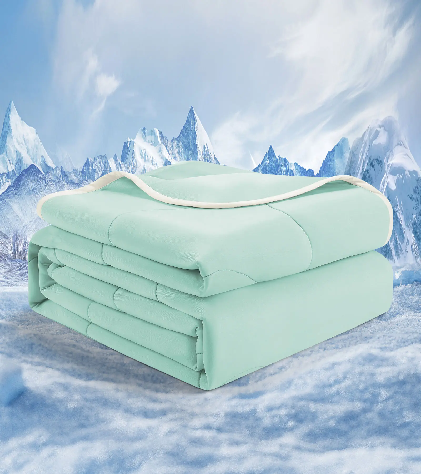 Summer Cooling Comforter - Lightweight, Breathable, Moisture-Wicking, Ultra-Soft for All-Season, Machine Washable Bedding for Hot Sleepers, Home, Bedroom (Green, Queen(90"*90"))
