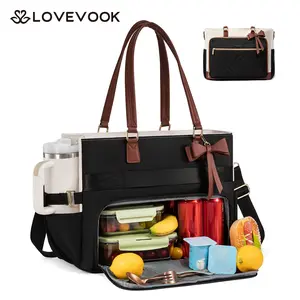 LOVEVOOK Lunch Tote Bag for Women,15.6 Inch&17.3 Inch Large Capacity Work Bag with Laptop Compartment, Teacher Tote Bag with Zipper, Handbag Insulated Bag Leakproof for Nurse, Office, College,TikTokShopStockUp
