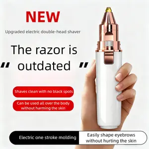 Eyebrow-Facial Hair Remover Women: Portable 2 in 1 Electric Shaver and Facial Trimmer - Rechargeable Eyebrow Lips Body Facial Razor Comfort