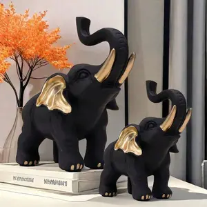 best selling*1pc Lucky Elephant Statue Figurine Feng Shui Elephant Decoration For HomeSmall Home Decoration Wealth Elephant Decor