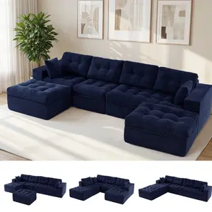 MAXYOYO Sectional Sofa,Cloud Modular Couch with Convertible Left/Right Ottoman