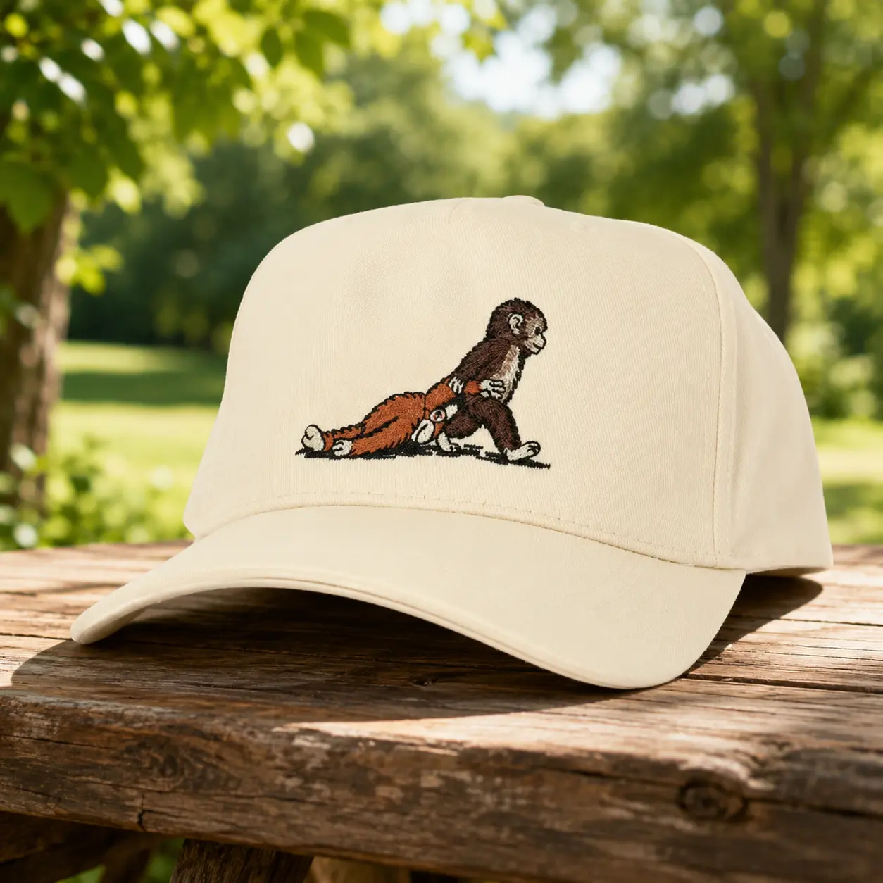 Funny Mad Hatter Cap – Embroidered Monkey Trucker Hat, Great Gag Gift for Men Women