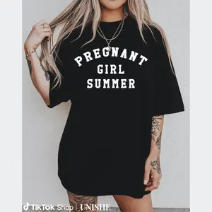 Summer Statement Maternity Tee – Bold Black Pregnancy Announcement Shirt for Moms-to-Be