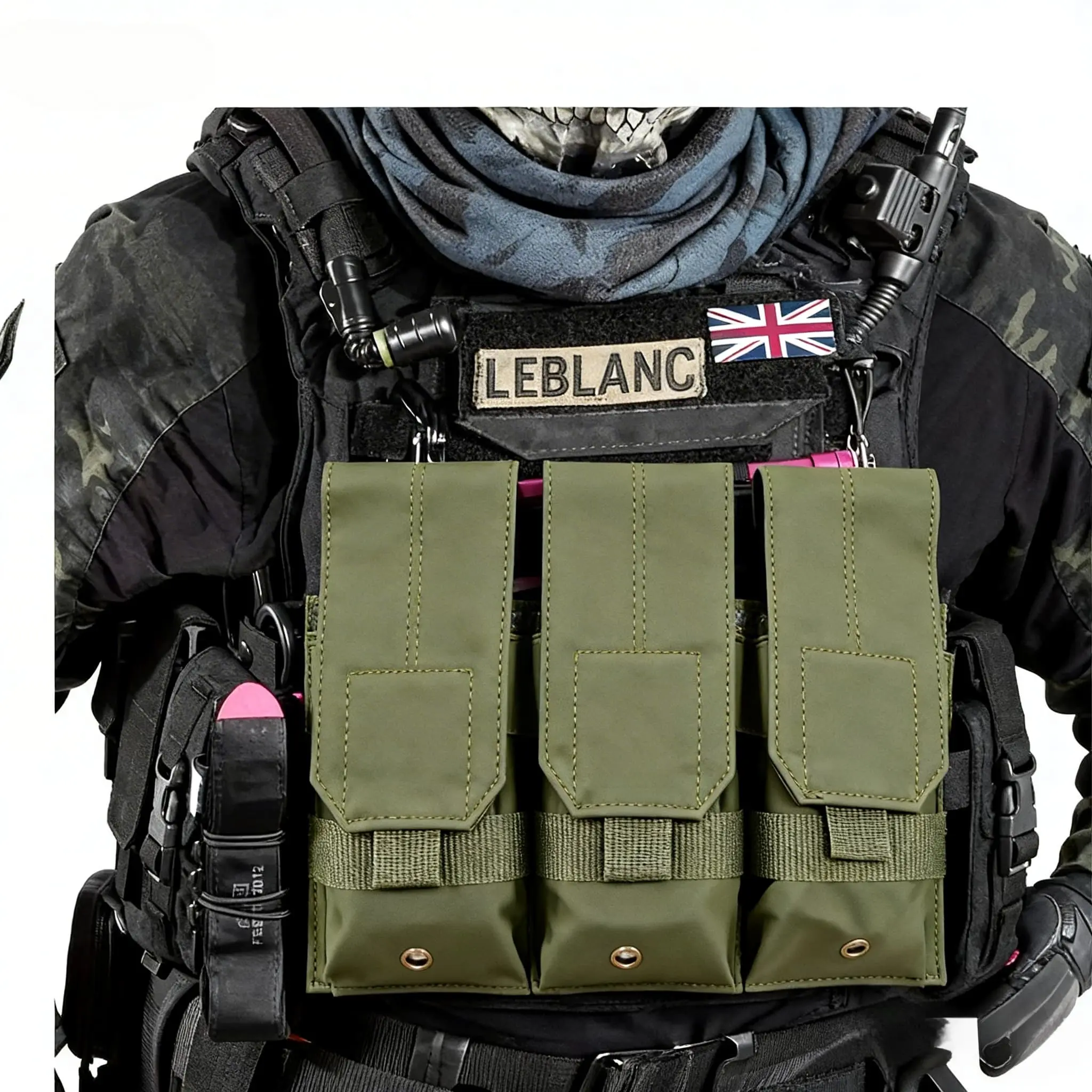 Heavy-Duty 1000D Nylon MOLLE Pouch Tactical Accessories, Holds Multiple 5.56-7.62 Mags, Open-Top Design for Fast Reloads for Hunting & Outdoor Missions