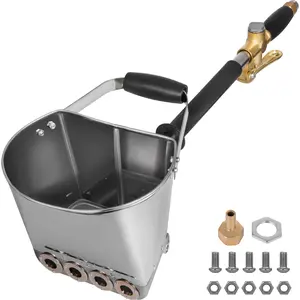 Summervibes VEVOR 4 Jet 3Hp Stucco Sprayer Plaster Sprayer Cement Mortar Spray Gun Hopper Wall Paint Spray Gun Wall Painting Concrete Tool Manual Sprayer for Painting Wall or Ceilings