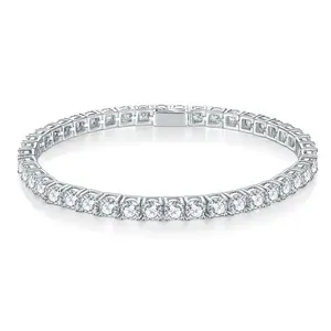 6.5mm D VVS Moissanite Bracelet-925 Silver, GRA Certified (Unisex)