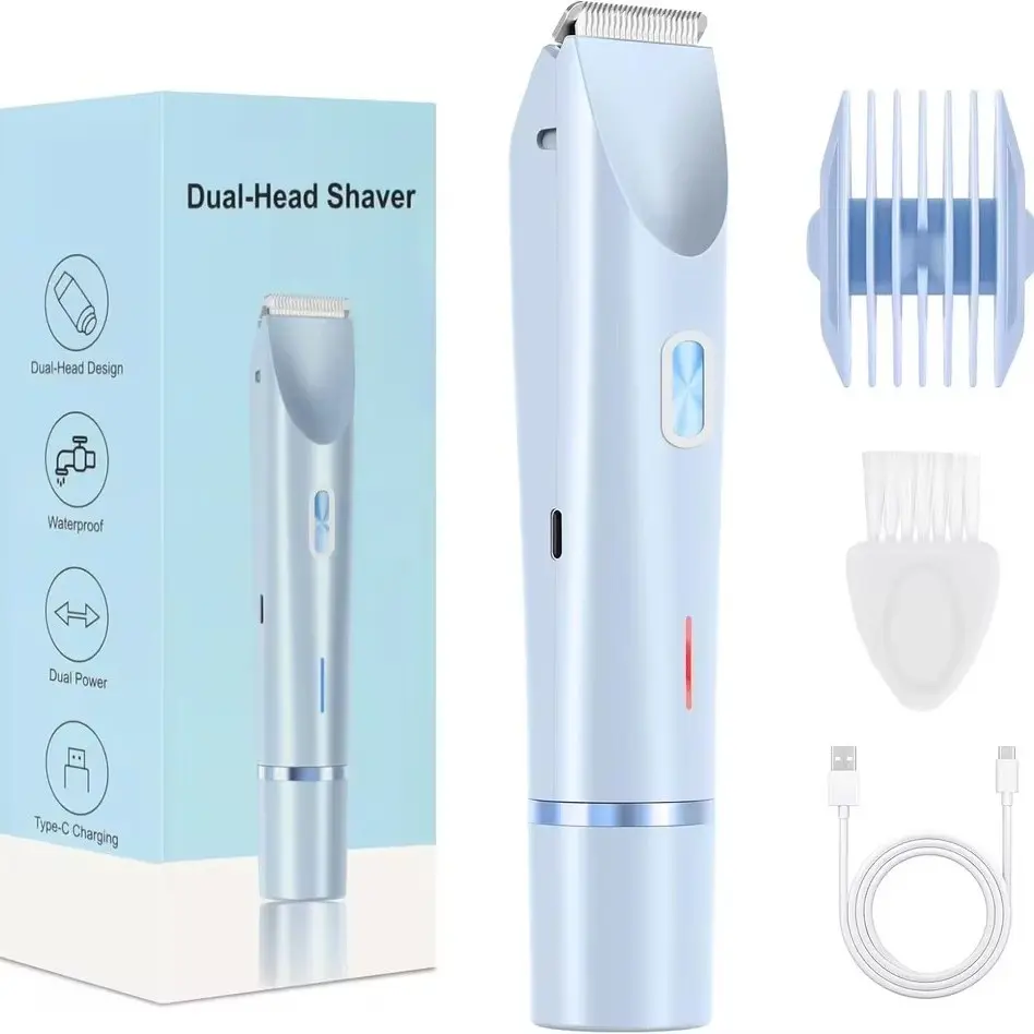 Women's Rechargeable Bikini Trimmer Razor, Underarm Trimmer, Wet/dry Use Electric Shaver for Face, Body Hair Removal, Portable Grooming Tool
