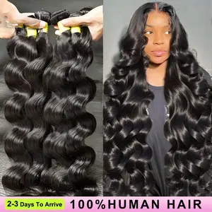【LUCKOCKOS 】12A Body Wave Human Hair Bundles 30 Inches Human Hair Unprocessed Brazilian Virgin Raw Hair Bundles Weave Extensions