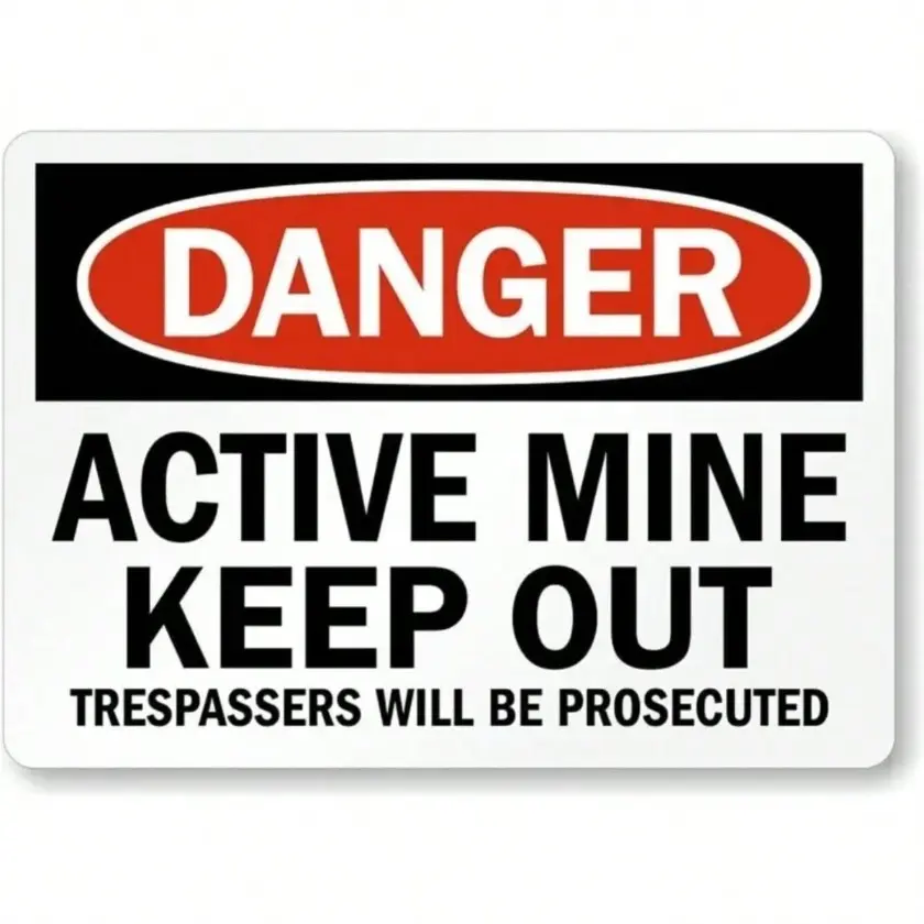 Aluminum Keep Out Sign 8X12 Inch Weatherproof Safety Warning Exclusion Danger Caution Alert for Industrial Construction Zone