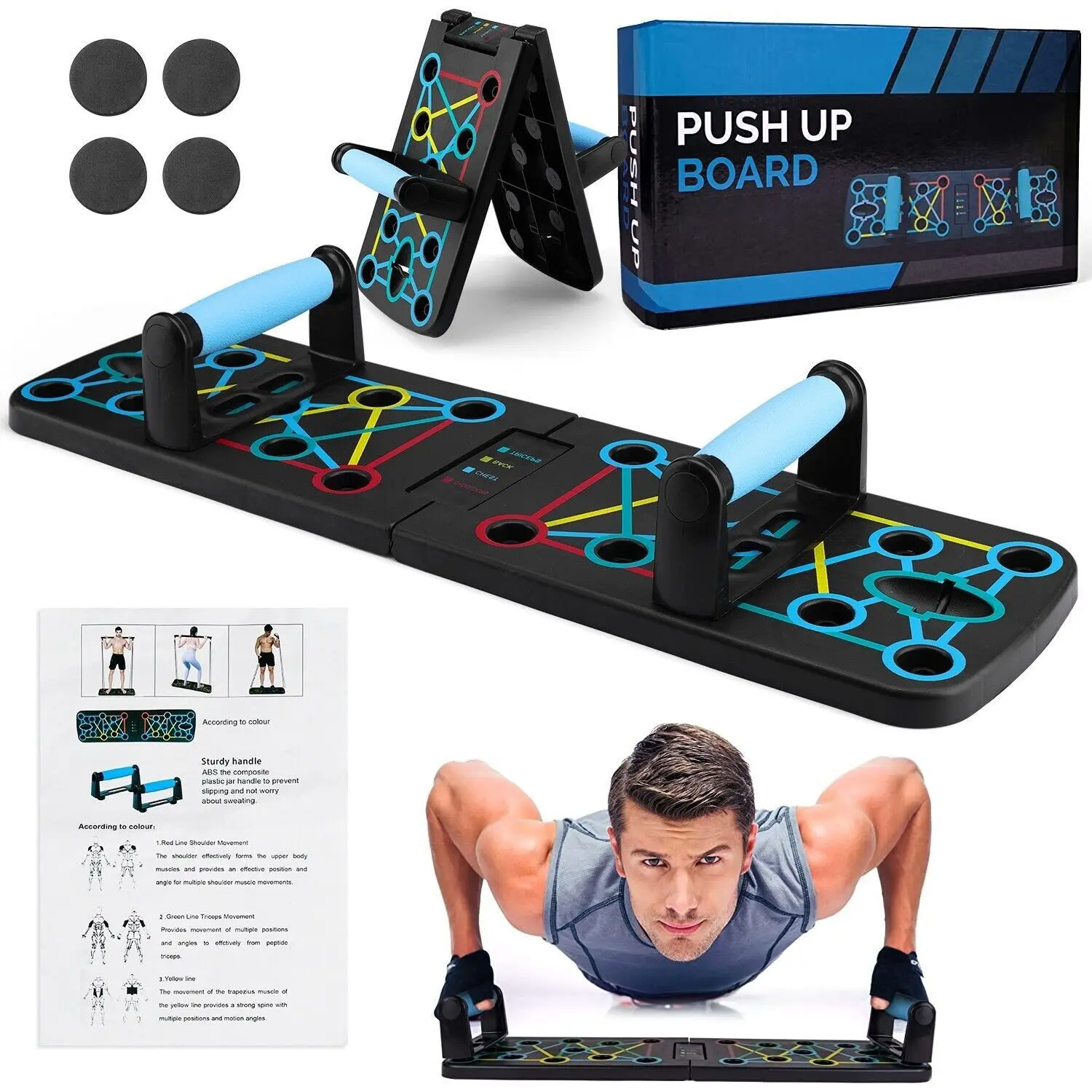 Push-up Board, 1 Set Push-up Training Board, Home Push-up Training Board, Chest Muscle Abdominal Muscle Training Equipment for Men & Women, Home Exercise Equipment, Home Workout Equipment, Indoor Fitness Equipment, Home Workout Gear, Push Up Stand