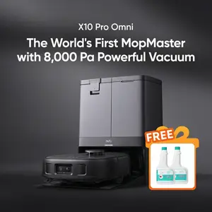 【eufylive】eufy X10 Pro Omni Robot Vacuum and Mop with 8,000 Pa Suction, Dual Mops with 12 mm Auto-Lift and Carpet Detection, AI Obstacle Avoidance, Auto Mop Washing, Auto Drying, Self-Emptying, Self-Refilling｜Spingtok