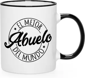 YHRJWN Grandpa Gifts, Abuelo Gifts, Grandpa Fathers Day Present, Birthday Christmas Presents for Grandfather from Grandchildren, Regalos Para El Día Del Padre, El Mejor Abuelo Del Mundo Mug, 11 Oz