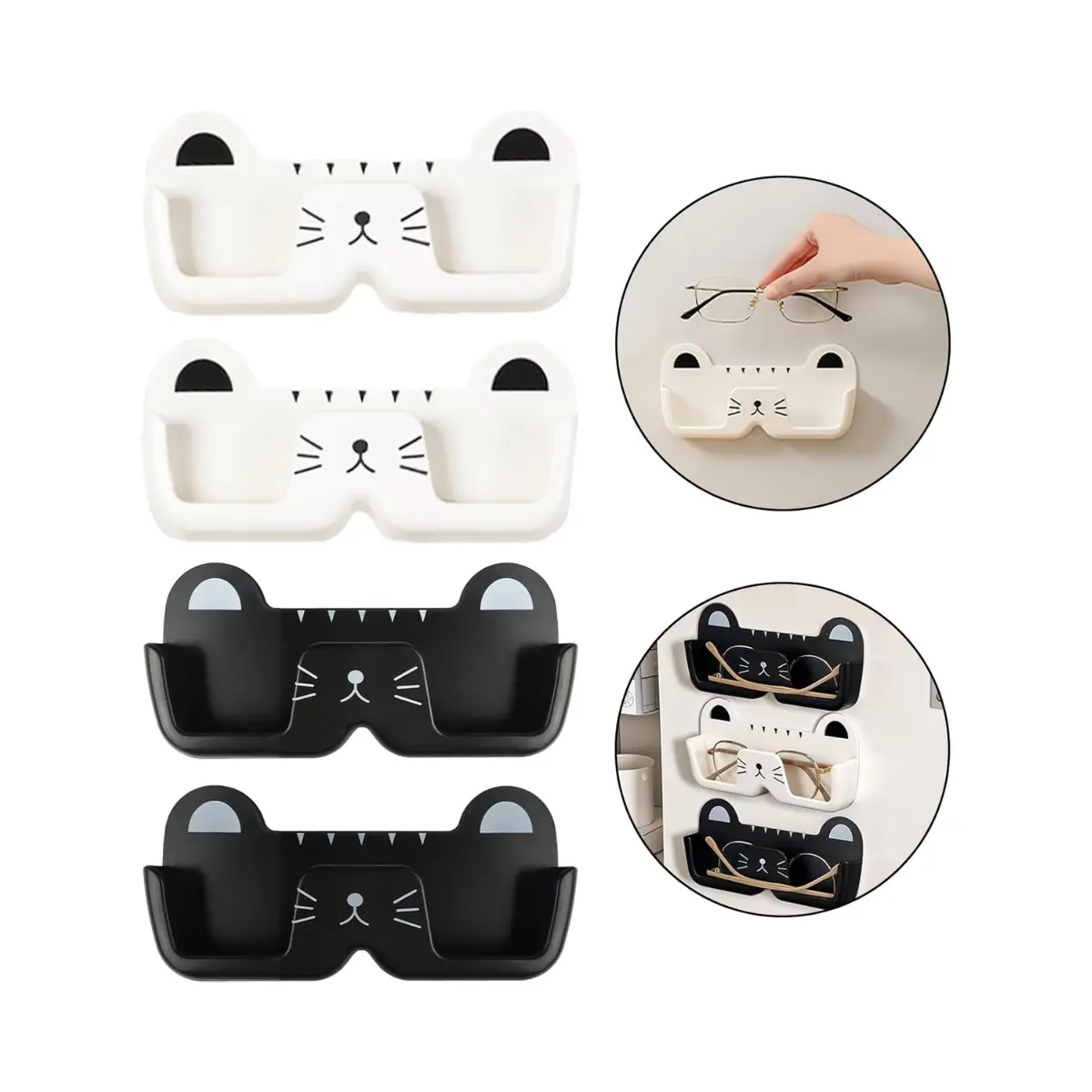 4 PCS Cat Sunglasses Holder – Cute Glasses Organizer for Home & Entryway