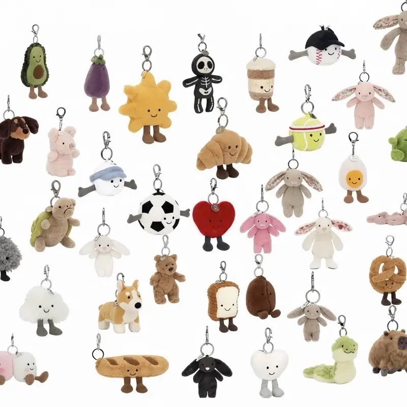Jelly Cat Compact Stylish Keychains with Assorted Character Designs for Casual Use & Birthday Gifting