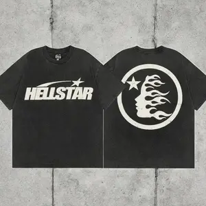 Hell-star Logo Y2K Aesthetic T Shirt, Harajuku Tee, Goth Punk T-Shirt, Alternative Clothing, Y2k Graphic Shirt, Shirt, Cotton Shirt, Vintage Shirt, Crewneck Shirt, Streetwear, Oversized T-Shirt Casual Top Unisex I 6WD, Apparel, Shortsleeve