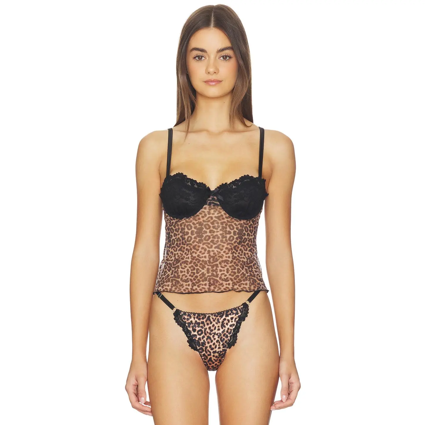 KAT THE LABEL Alix Camisole Top in Leopard