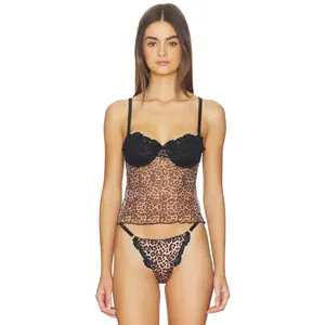 KAT THE LABEL Alix Camisole Top in Leopard