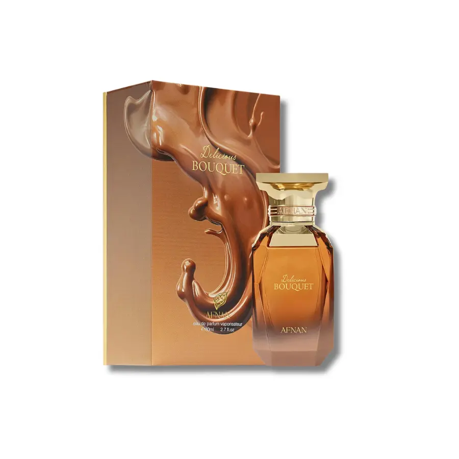 Afnan Delicious Bouquet Eau De Parfum, Gourmand Vanilla Signature Scent for Women with Honey & Panna Cotta Notes, Aromatic Sweet Fragrances for Adults, 2.7 fl oz, Aromatic Sweet Scent, Vanilla Scents