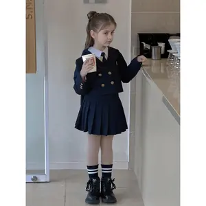 New Spring And Autumn Style Two-Piece Suit for Girls, Featuring a Trendy JK Style Blazer Perfect for The Back-To-School Season
