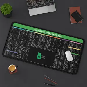 Google Sheet for MAC Shortcut Mouse Pad, Large Mousepad for Google Excel Spreadsheet, Gaming Accessories, Desk Decor Setup, Work Support
