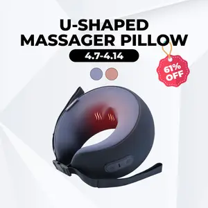 CINCOM U-Shaped Neck Massager Pillow for Cervical Support, with Soothing Heat & Kneading, 360° Memory Foam Support, Cordless, Rechargeable & Portable, Perfect Gift for Black Friday, Thanksgiving, Christmas, Birthdays & More