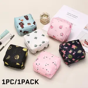 Cute Washable Waterproof Sanitary Napkin Storage Portable Capacity Lipstick Organizer Napkin Monthly Storage Travel Cosmetic Bag Makeup Storage Bag Makeup Organizer Pouch