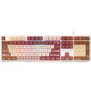 Redragon K668 Xmas Wired Gasket RGB Gaming Keyboard, 108 Keys Mechanical Keyboard w/Extra 4 Hotkeys, Upgraded Hot-swappable Socket, Sound Absorbing Foam, Christmas Gingerbread Man Themed Cute Keycaps