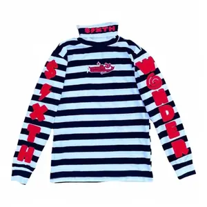 Black and white striped turtle neck Unisex