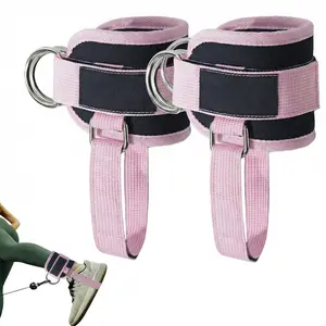 Adjustable Cable Ankle Straps, Comfortable Gym Ankle Cuffs for Glute Kickbacks, Leg Extensions and Curls, Fitness Workout Accessories for Women