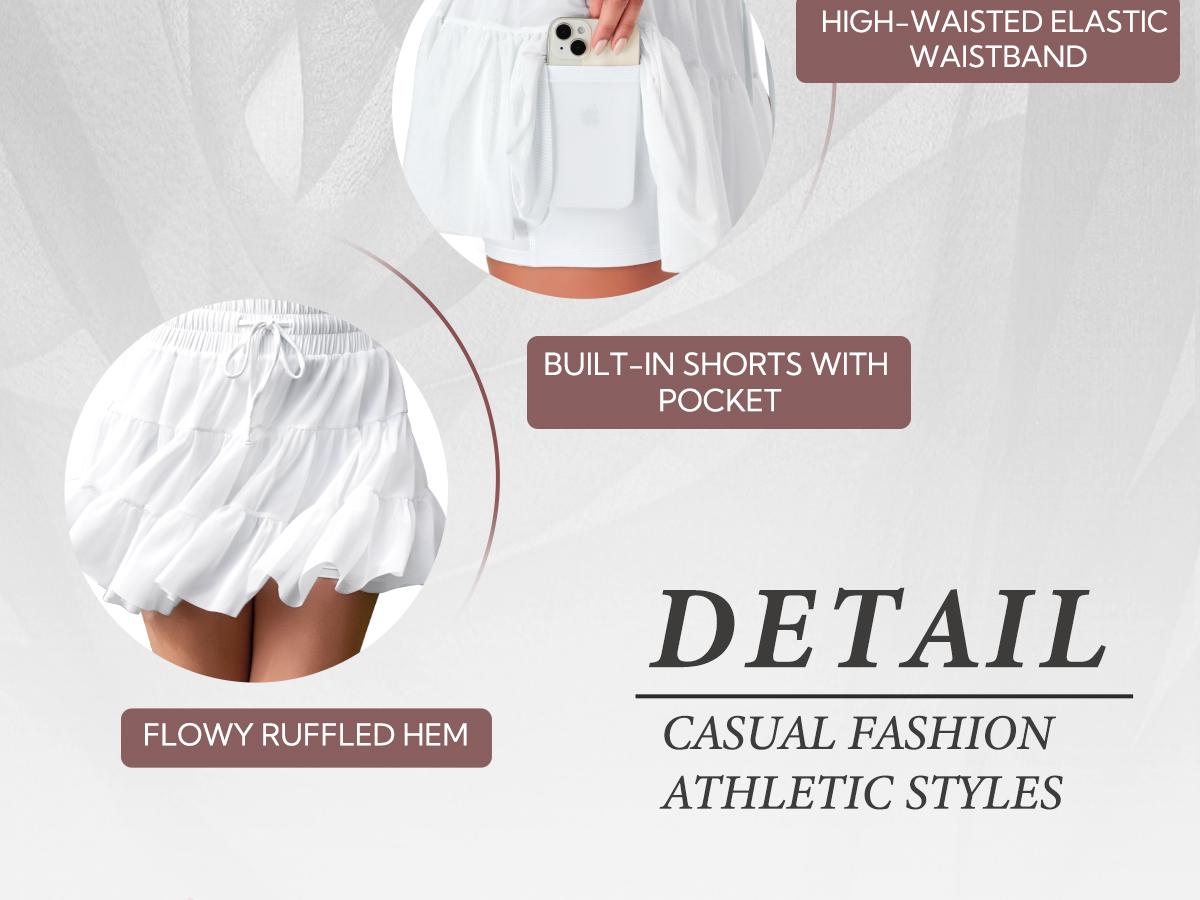 FireSwan 2026 Sweet and fresh solid color lace mesh patchwork skirt pants with anti-exposure strap safety pants half skirt