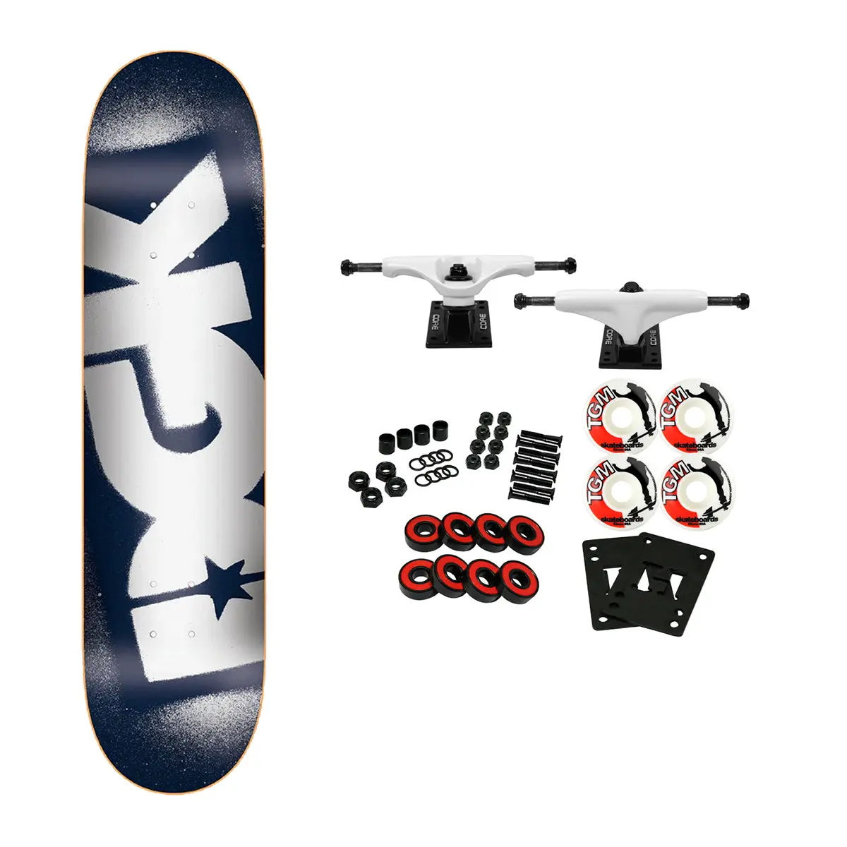 DGK Skateboard Complete OG Logo Navy/White 8.38" x 32.215"