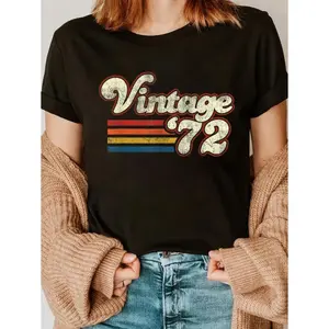 100% Cotton Unisex Vintage 1972 Birthday T-Shirt Vintage Retro Birthday Tees