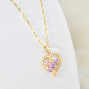 1pc, golden heart necklace, daily, festival, party, men and women three-dimensional zirconia inlaid pendant, personality trend, street daily party necklace birthday gift, girlfriend gift, Mother's Day gift girl christmas motivational cross